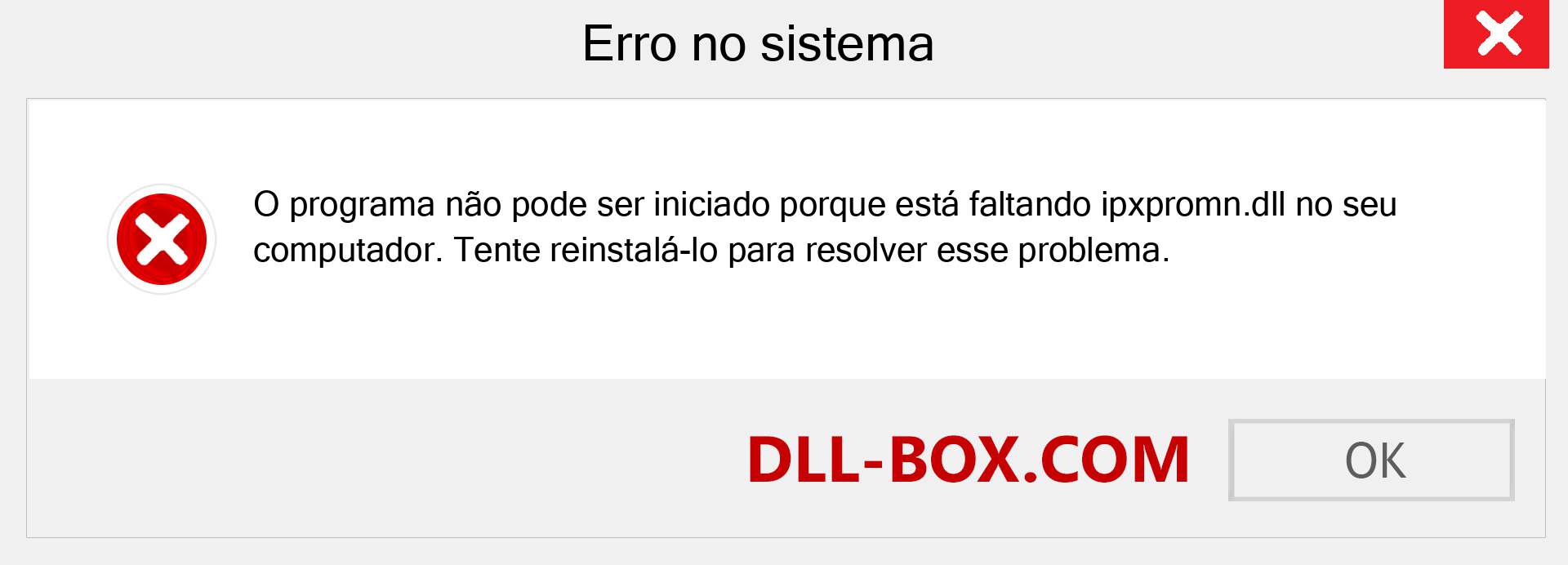 Arquivo ipxpromn.dll ausente ?. Download para Windows 7, 8, 10 - Correção de erro ausente ipxpromn dll no Windows, fotos, imagens